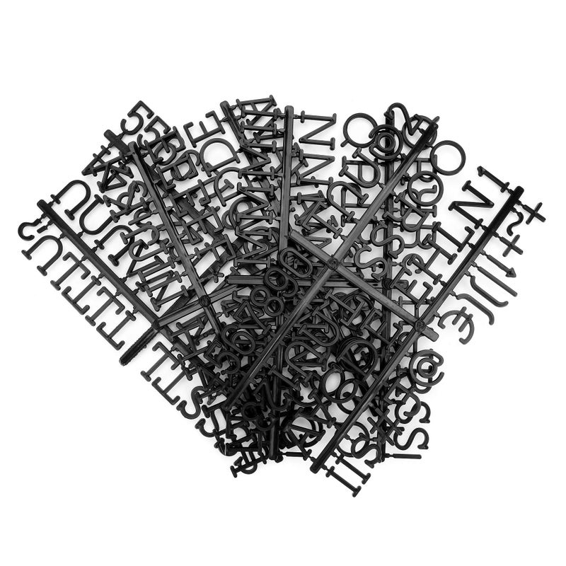 Veskaoty 1 Inch Letters for Felt Letter Board, 188 Pieces Including Characters, Numbers & Symbols for Changeable Plastic Message Boards by Veskaoty (Black) - Image 1